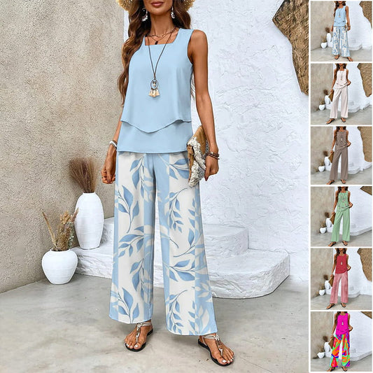🎯 50% OFF – LOOK OF THE DAY! Women’s Matching Outfit – Flowy Trousers & Camisole Set ✨🌸 【Grab It Now】