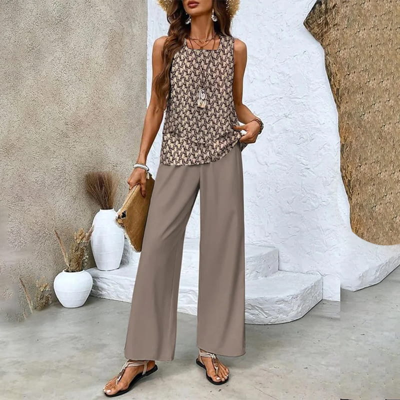 🎯 50% OFF – LOOK OF THE DAY! Women’s Matching Outfit – Flowy Trousers & Camisole Set ✨🌸 【Grab It Now】