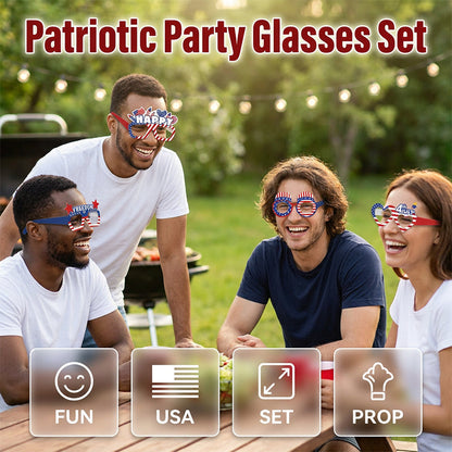 🔥Limited TimePromotion 49% OFF-Funny Flag Party Photo Prop Glasses 6-Piece Set