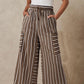 🔥Limited-time offer-Women's Striped Wide-Leg Drawstring Pants