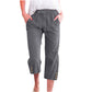 🌸 Effortless Chic & Comfort – Women's Solid Drawstring Cotton Linen Capris✨
