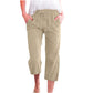 🌸 Effortless Chic & Comfort – Women's Solid Drawstring Cotton Linen Capris✨