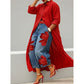 Women's Long Sleeve Button-Down Maxi Shirt Dress