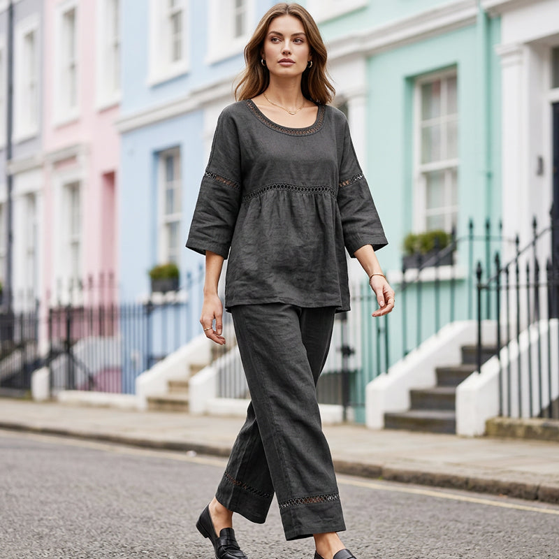 🔥New Arrivals: 50% Off!!🔥Women's Casual 2-Piece Set with Eyelet Details
