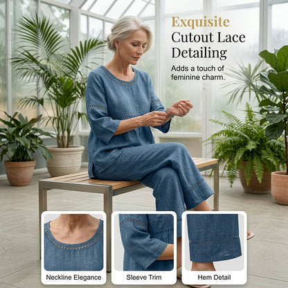 🔥New Arrivals: 50% Off!!🔥Women's Casual 2-Piece Set with Eyelet Details