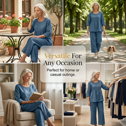 🔥New Arrivals: 50% Off!!🔥Women's Casual 2-Piece Set with Eyelet Details