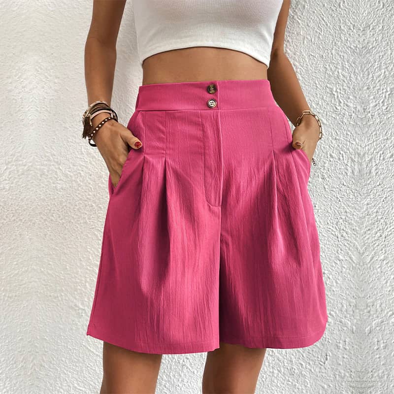 Women's Summer High-Waist Wide-Leg Short Pants