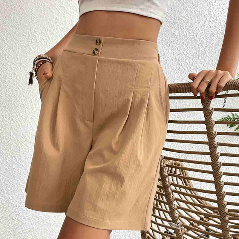Women's Summer High-Waist Wide-Leg Short Pants