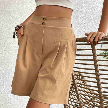 Women's Summer High-Waist Wide-Leg Short Pants