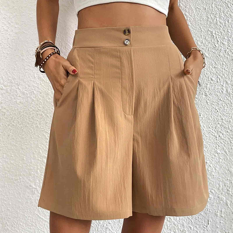 Women's Summer High-Waist Wide-Leg Short Pants