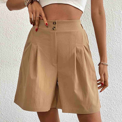 Women's Summer High-Waist Wide-Leg Short Pants