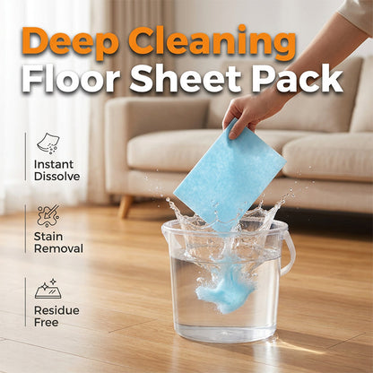 🧼 30-Pack Floor Cleaning Sheets – Dissolves Instantly, Deep Cleans All Floors.