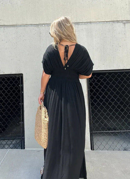 💗 SLIT V-NECK EFFORTLESS MAXI LONG DRESS