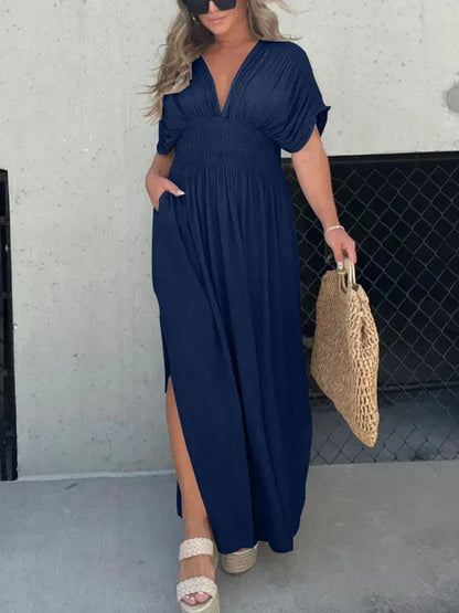 💗 SLIT V-NECK EFFORTLESS MAXI LONG DRESS
