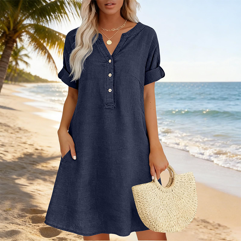 50% OFF NOW! 🏆Women's Casual V-Neck Tunic Dress with Pockets