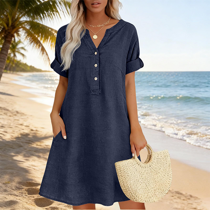 50% OFF NOW! 🏆Women's Casual V-Neck Tunic Dress with Pockets