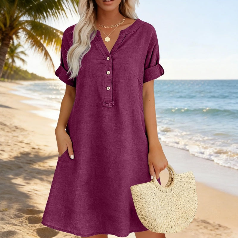 50% OFF NOW! 🏆Women's Casual V-Neck Tunic Dress with Pockets