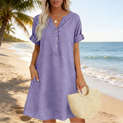 50% OFF NOW! 🏆Women's Casual V-Neck Tunic Dress with Pockets