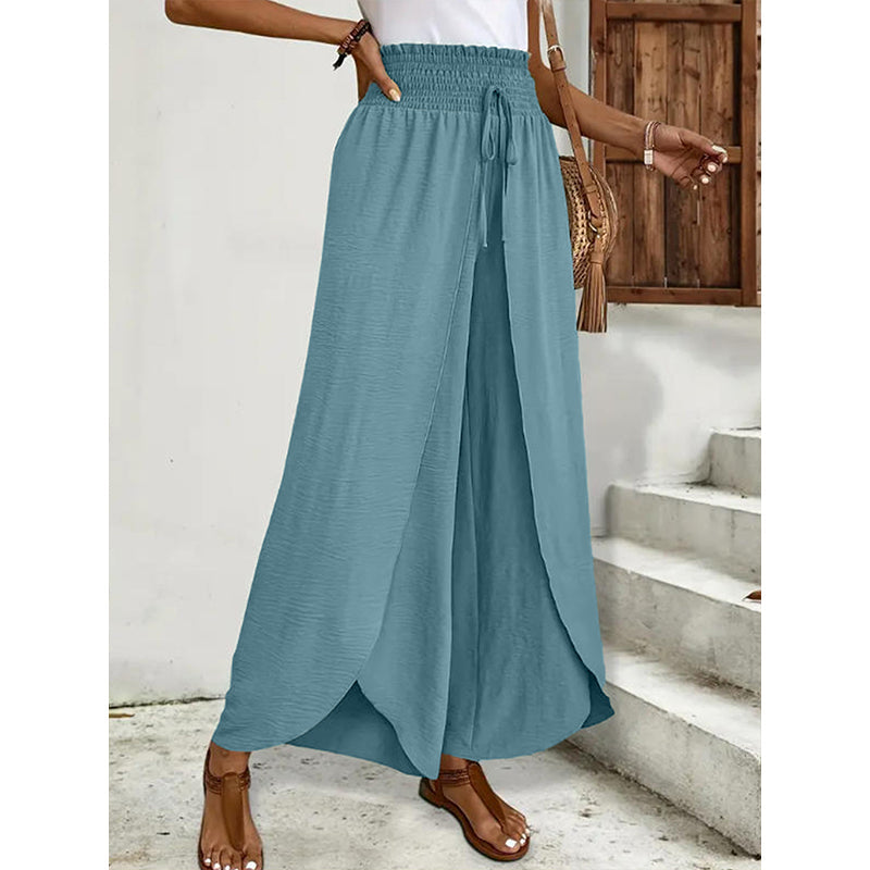 Women's Casual Overlap Wide Leg Pants