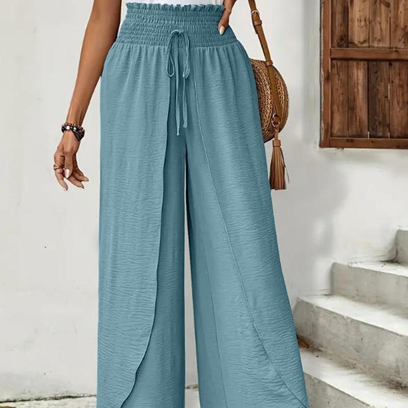 Women's Casual Overlap Wide Leg Pants