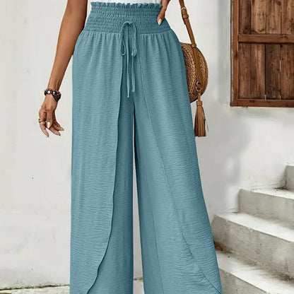 Women's Casual Overlap Wide Leg Pants