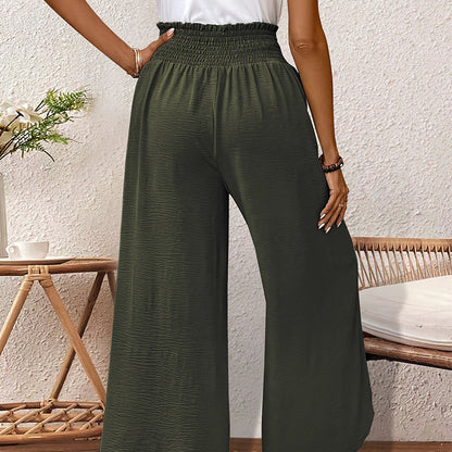 Women's Casual Overlap Wide Leg Pants