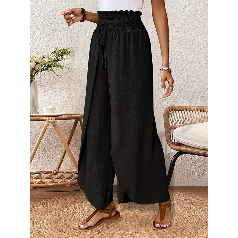Women's Casual Overlap Wide Leg Pants