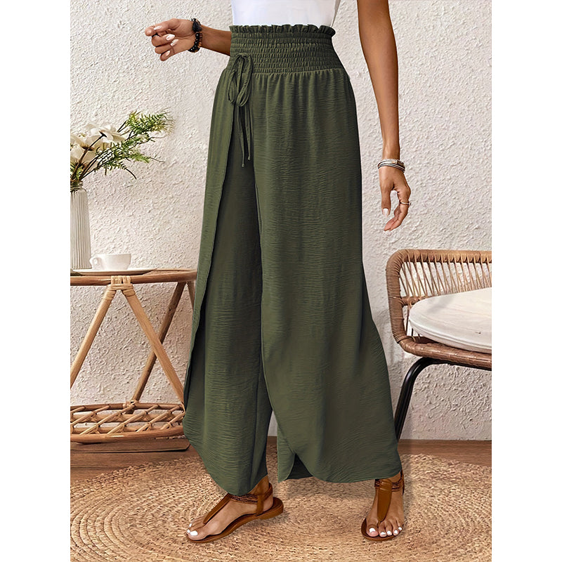 Women's Casual Overlap Wide Leg Pants