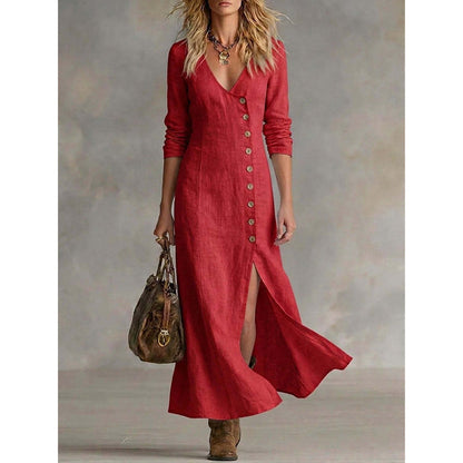 Vintage-Inspired Long Sleeve Shirt Dress