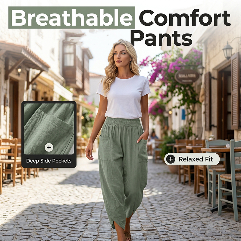 🎉 Last Day Promotion-50% OFF-Women's Casual Linen Blend Harem Pants