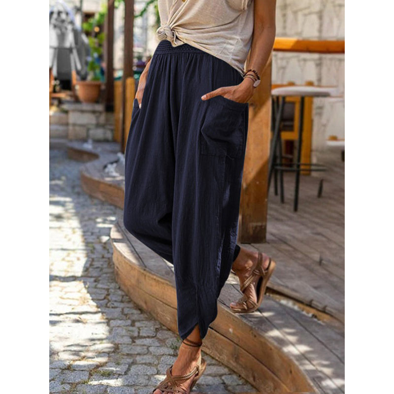 🎉 Last Day Promotion-50% OFF-Women's Casual Linen Blend Harem Pants
