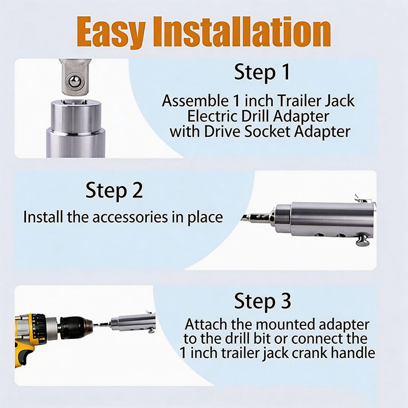 Trailer Jack Drill Adapter Set