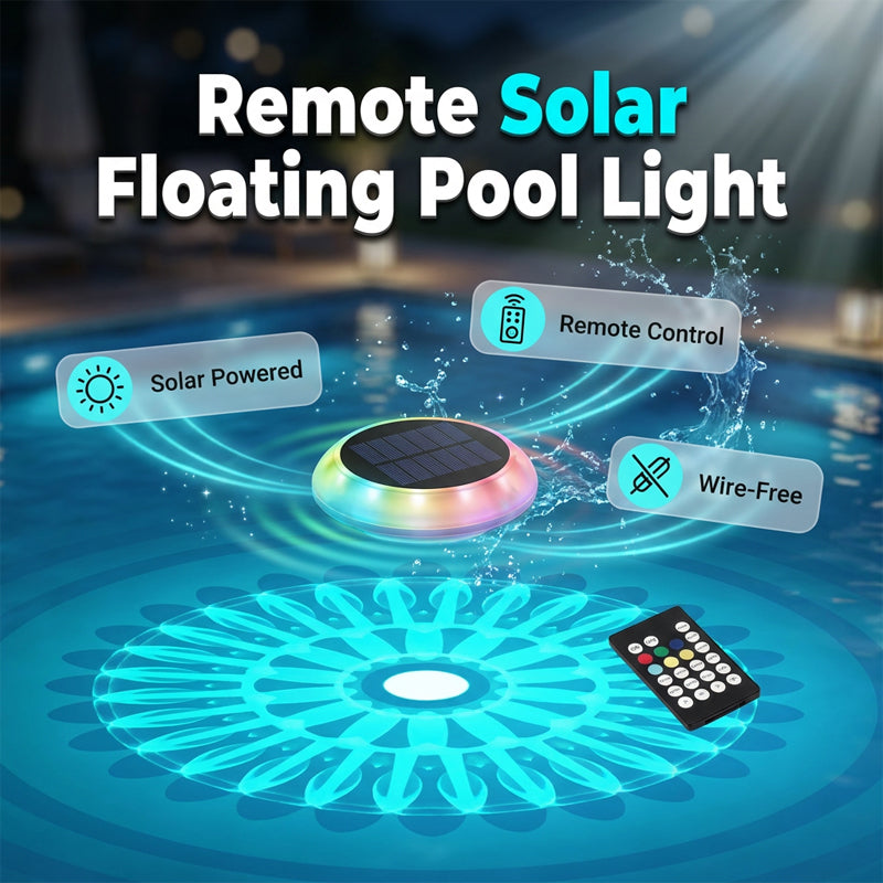 Solar-Powered Floating Pool Light with Remote
