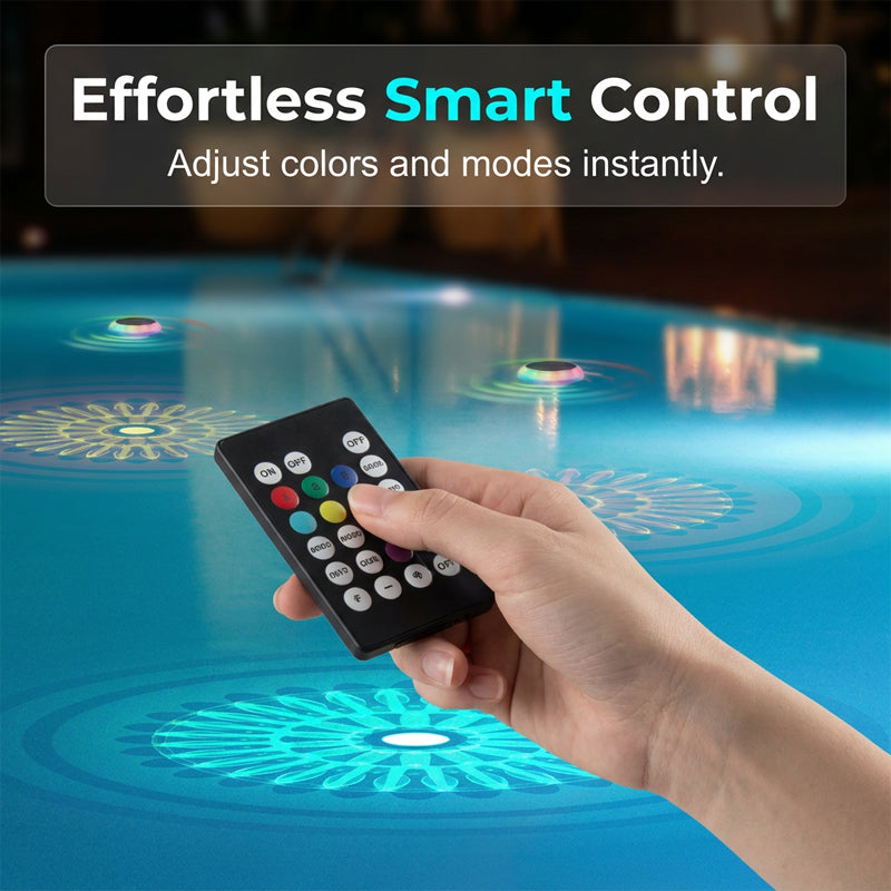 Solar-Powered Floating Pool Light with Remote