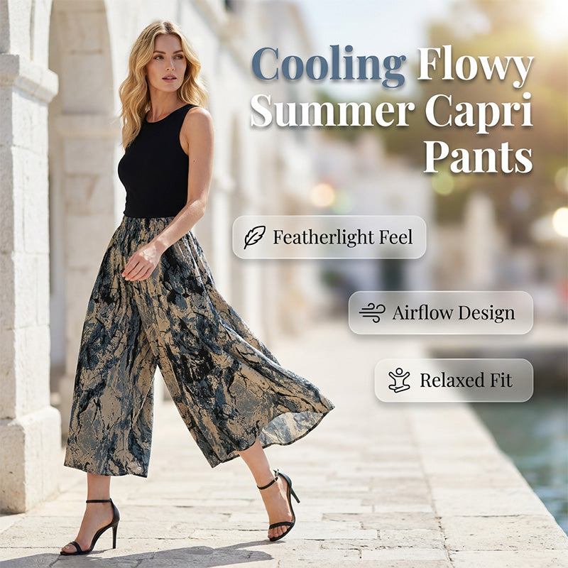 Women's Summer Wide-Leg Capri Pants