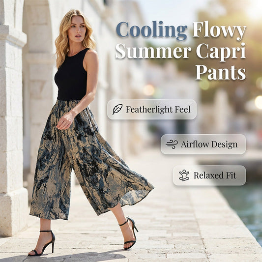 Women's Summer Wide-Leg Capri Pants