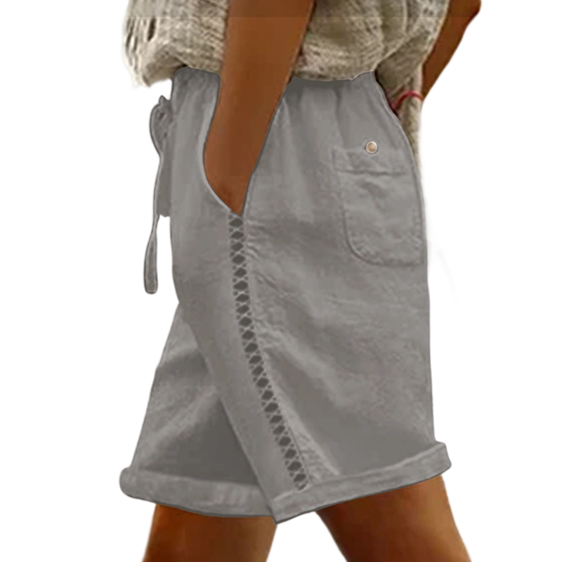 Women's Casual Drawstring Shorts with Lace Detail