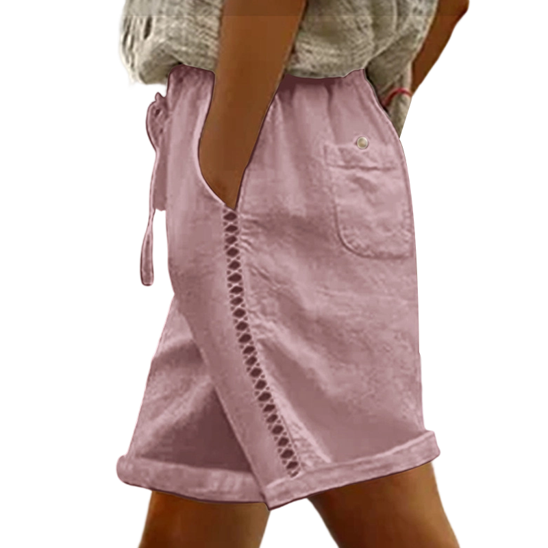 Women's Casual Drawstring Shorts with Lace Detail