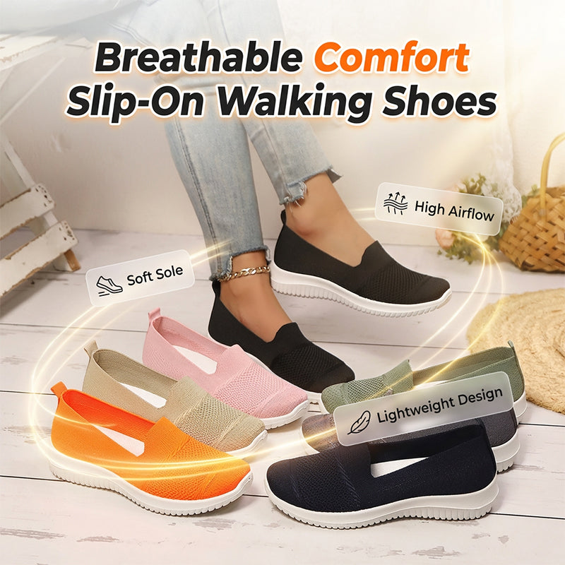 Women's Breathable Mesh Slip-On Walking Shoes
