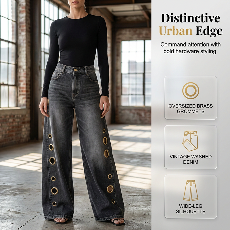 🔥 50% OFF · Women's Wide-Leg Pants with Ear Detail ✨