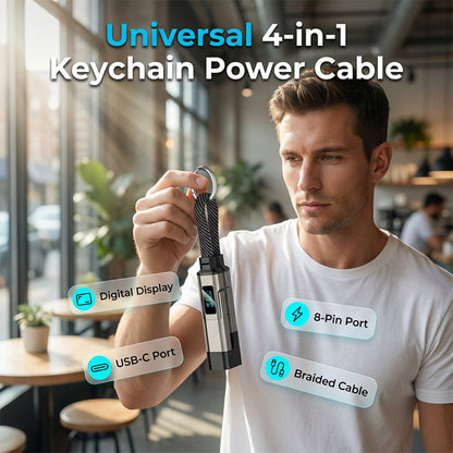 🔥HOT SALE50% OFF🔥4-in-1 Digital Display Keychain Charging Cable