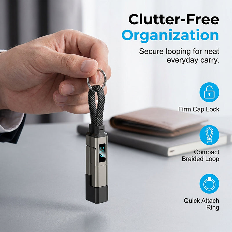 🔥HOT SALE50% OFF🔥4-in-1 Digital Display Keychain Charging Cable