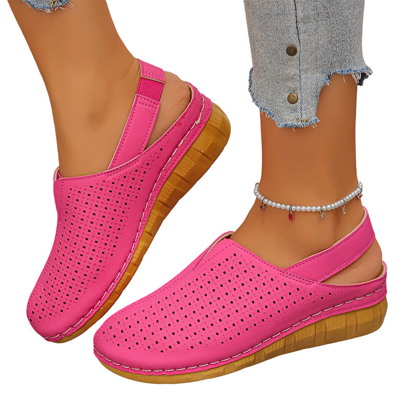 🎉Summer Explosion🏖️Women's Casual Perforated Wedge Slingback Sandals
