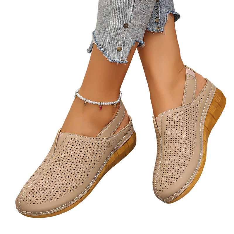 🎉Summer Explosion🏖️Women's Casual Perforated Wedge Slingback Sandals