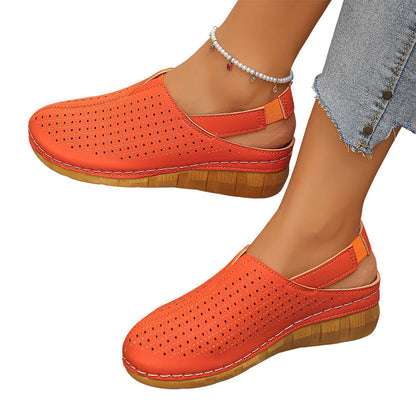 🎉Summer Explosion🏖️Women's Casual Perforated Wedge Slingback Sandals