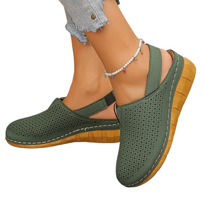 🎉Summer Explosion🏖️Women's Casual Perforated Wedge Slingback Sandals