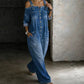 🔥Limited-time offer-Loose Fit Wide-Leg Overall Jumpsuit with Pockets