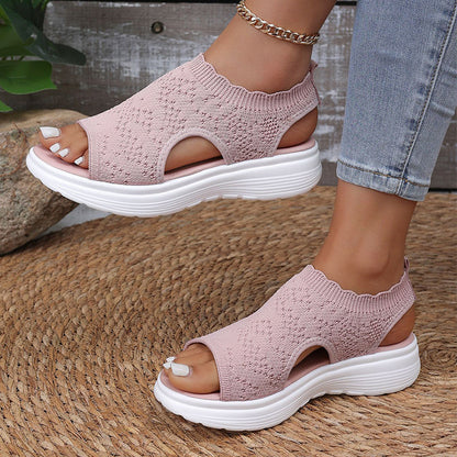Women's Breathable Knit Platform Sandals