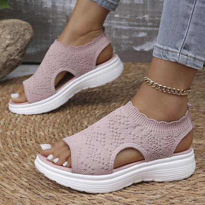 Women's Breathable Knit Platform Sandals