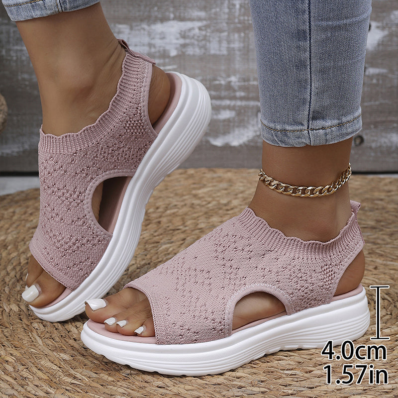 Women's Breathable Knit Platform Sandals